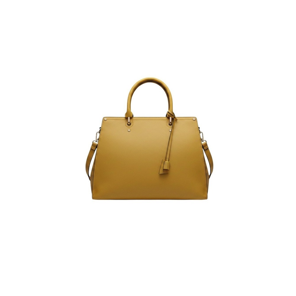 Di Vita Collection Satchel Set Womens Medium Yellow New Pebbled Faux Leather